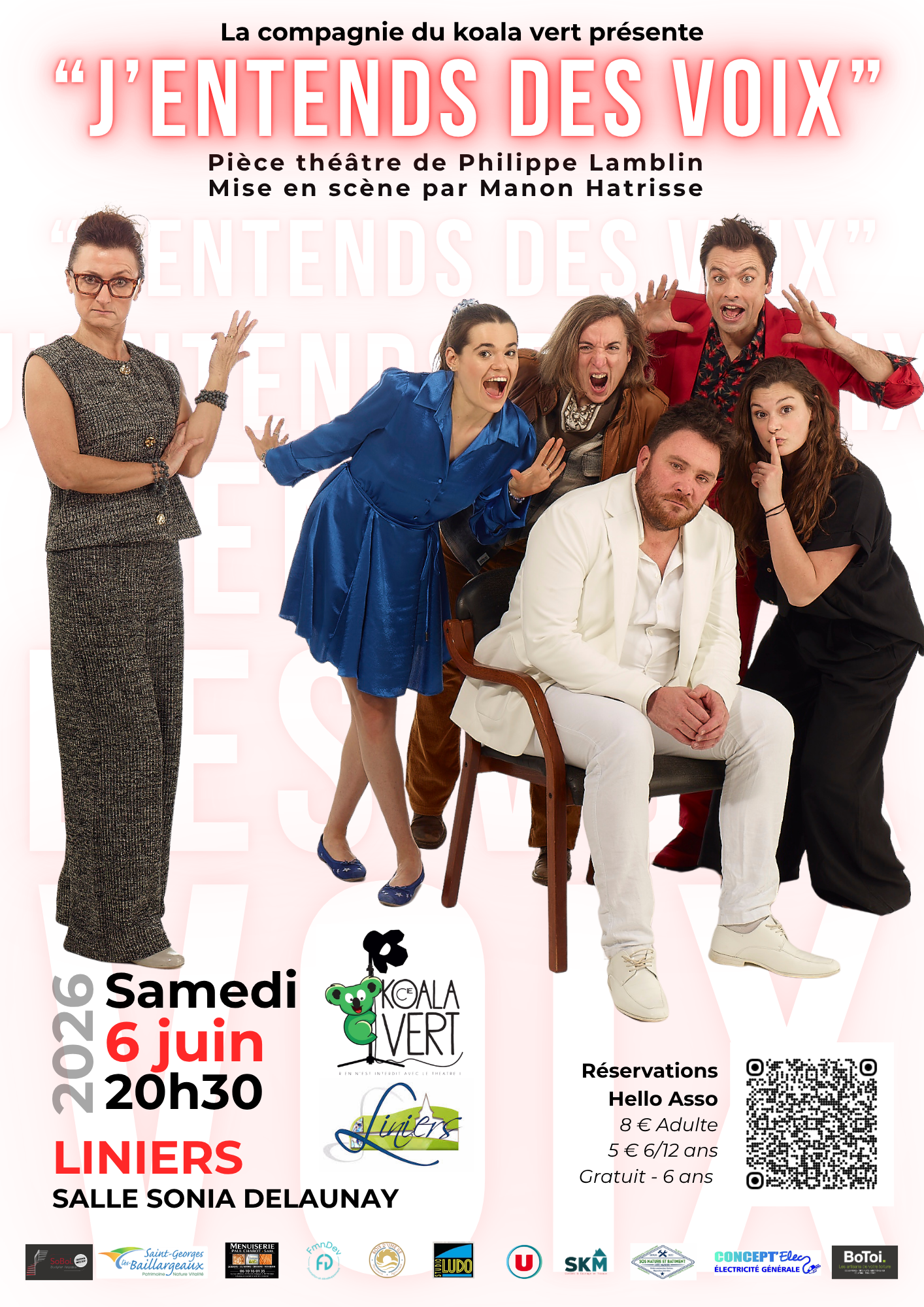 Pièce de théâtre "J'entends des voix" par la compagnie du Koala Vert de Saint Georges les Baillargeaux. Représentation à Liniers 86