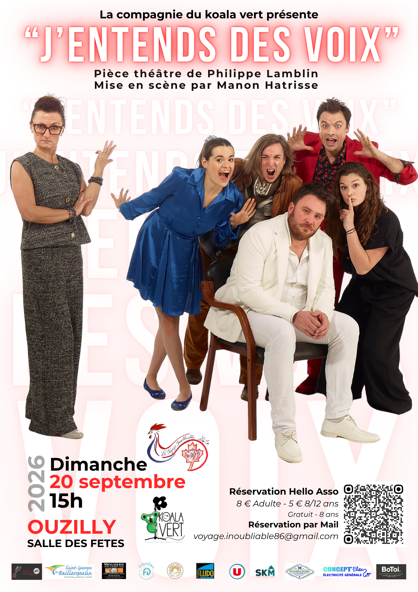 Pièce de théâtre "J'entends des voix" par la compagnie du Koala Vert de Saint Georges les Baillargeaux. Représentation à Liniers 86